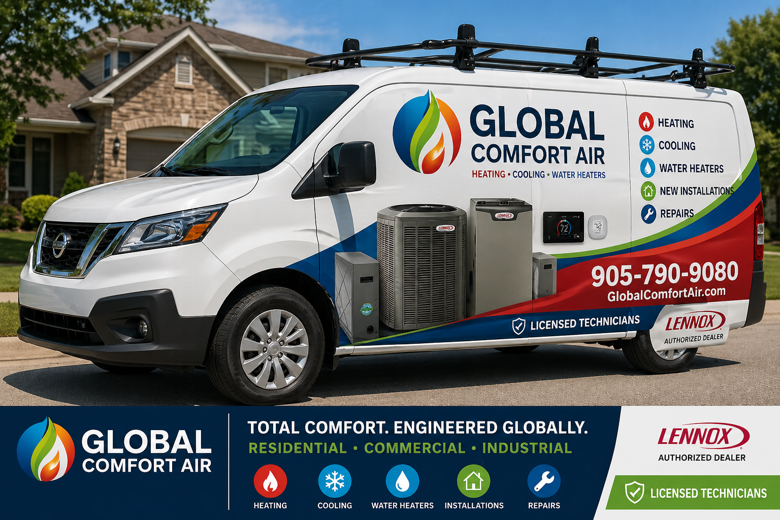 Global Comfort Air branded service van ready to serve a Greater Toronto Area home